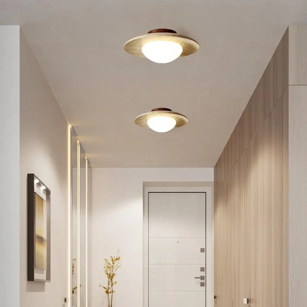Nordic Stone Marble Ceiling Lamp Bedroom Corridor Modern Flush Mounted Ceiling Light Vintage Hallway Indoor Lighting luces led