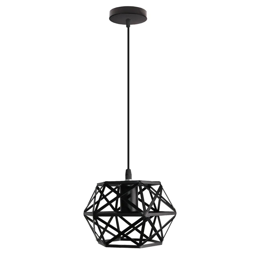 Retro Industrial Metal Pendant Light Vintage Cage Ceiling Hanging Lamp Shade for Bar Dining-room Kitchen Bedroom Hanglamp