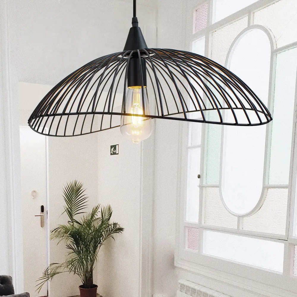 Creative Linar Hat Pendant Lamp Minimalist Modern Dining Room Bedroom Pendant Light Industrial Chandelier Art Decor Hanging Lamp
