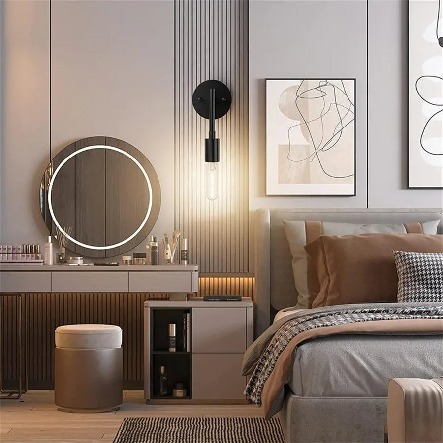Vintage 1/3 Light Bathroom Mirror Lamp Black Metal Modern Wall Light Indoor Aisle Hallway Living Room Bedroom Decor Wall Lamp