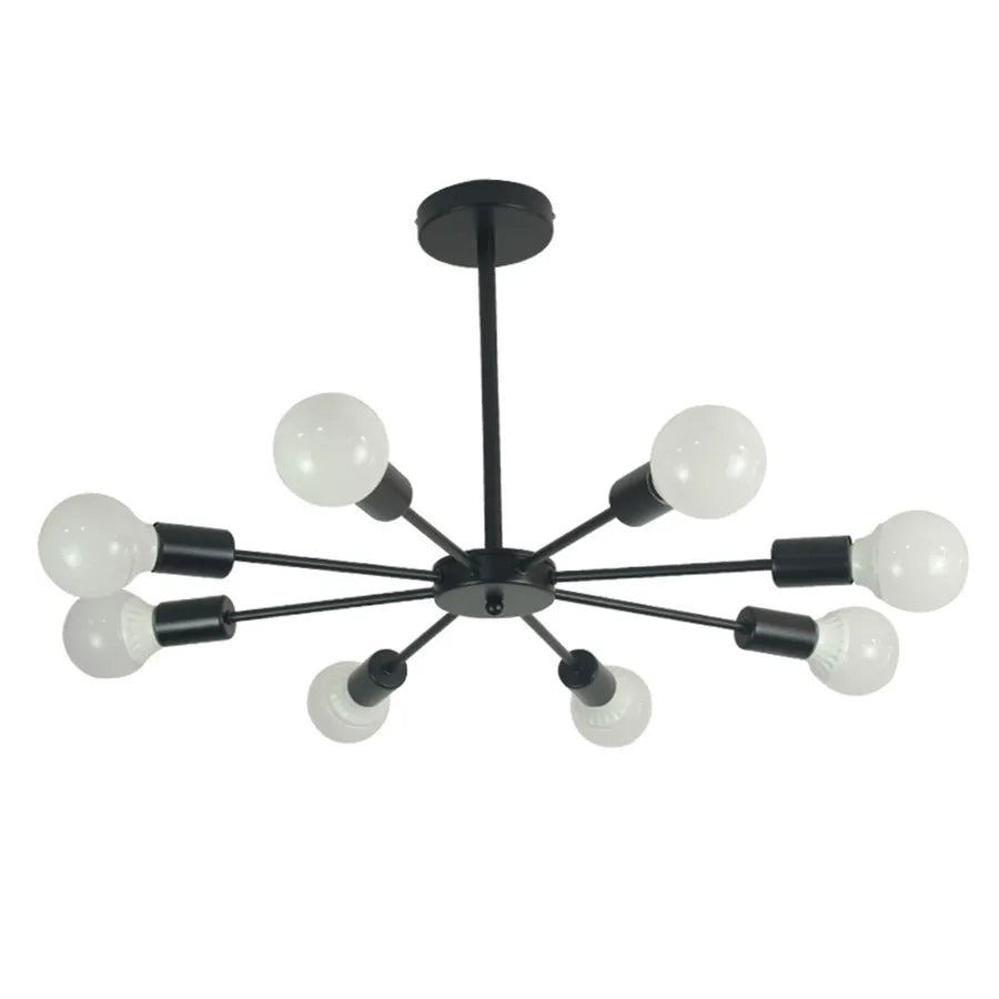 Modern Flush Mount Ceiling Light Metal Art Industrial Living Room Ceiling Lamp Multiple Lights Sputnik Painted Finish Chandelier