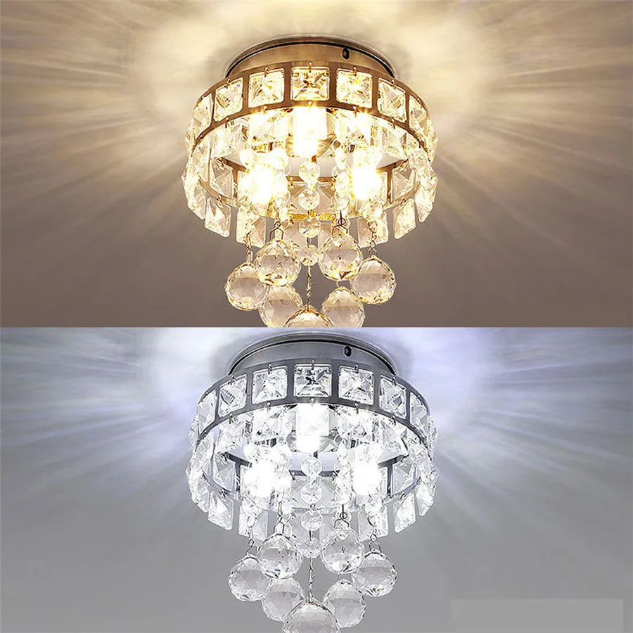 Crystal Led Ceiling Light for Living Room Home Aisle Bedroom Decorative Ceiling Lamp Indoor Lighting Fixtures Modern Chandeliers