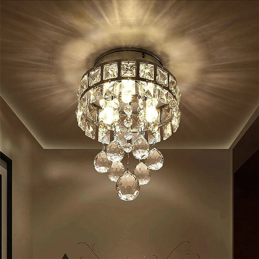 Crystal Led Ceiling Light for Living Room Home Aisle Bedroom Decorative Ceiling Lamp Indoor Lighting Fixtures Modern Chandeliers