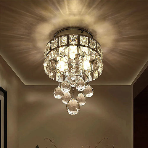 Crystal Led Ceiling Light for Living Room Home Aisle Bedroom Decorative Ceiling Lamp Indoor Lighting Fixtures Modern Chandeliers