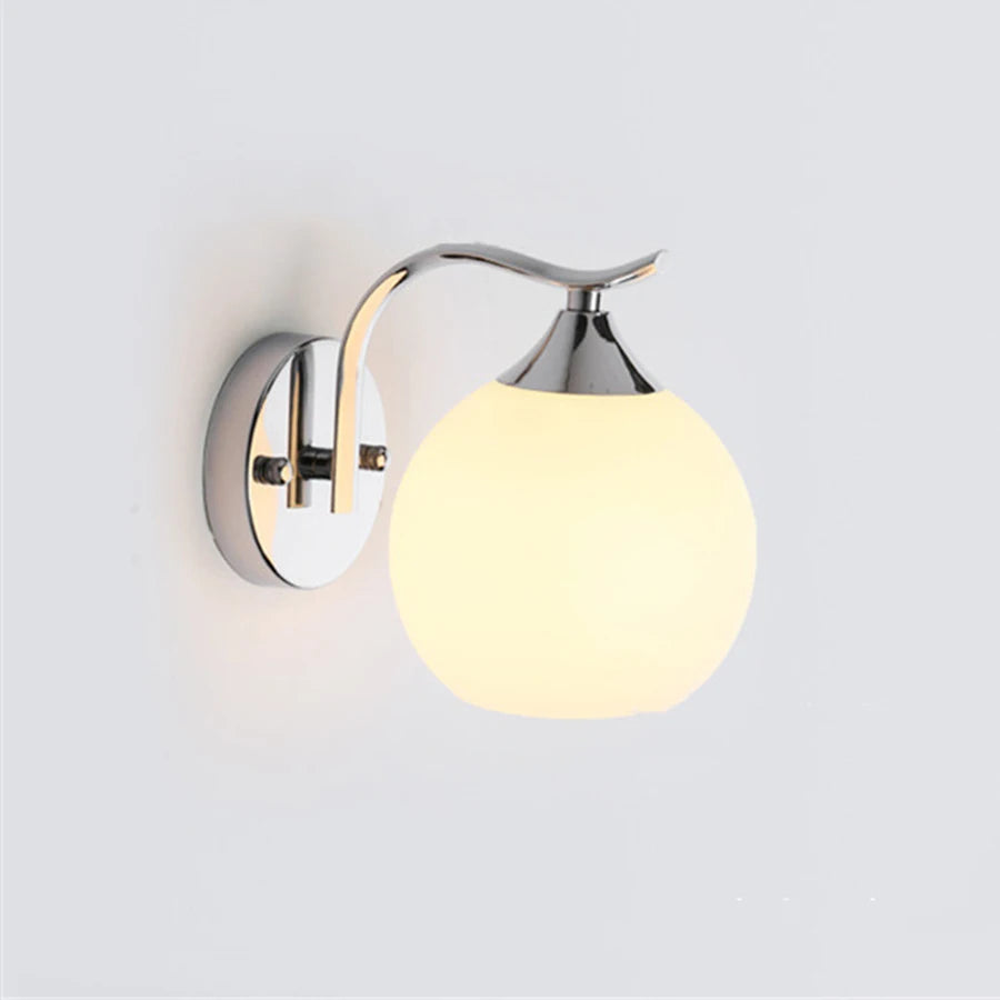 Modern Wall Sconce Mid Century Industrial Matte Globe Glass Lamp shade Wall Light Fixture for Loft Bedroom Porch Vanity Light
