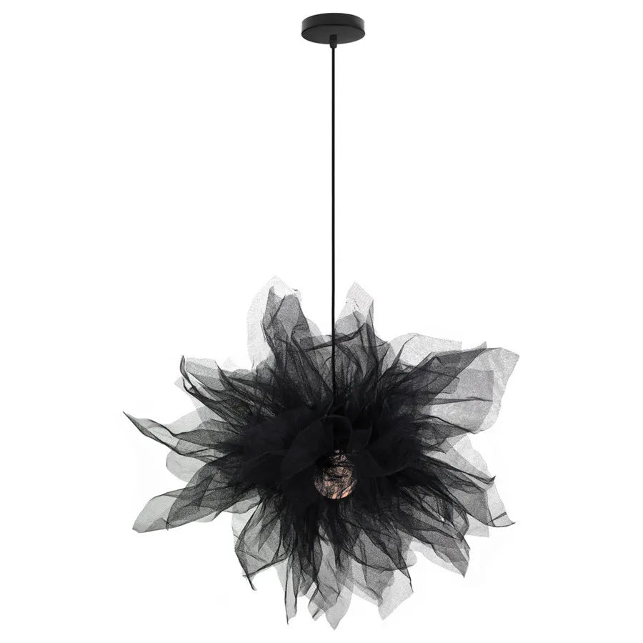 Gauze Flower Chandeliers Nordic Mesh Pendant Lights Modern Art Deco for Bedroom Living Children's Room E27 Ceiling Hanging Lamp