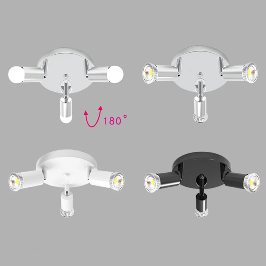 Nordic Modern Luces E27 Ceiling Lights for Cloakroom Living Room Kitchen Porch Ceiling Lamps Plafon Led Techo Rotation Angle