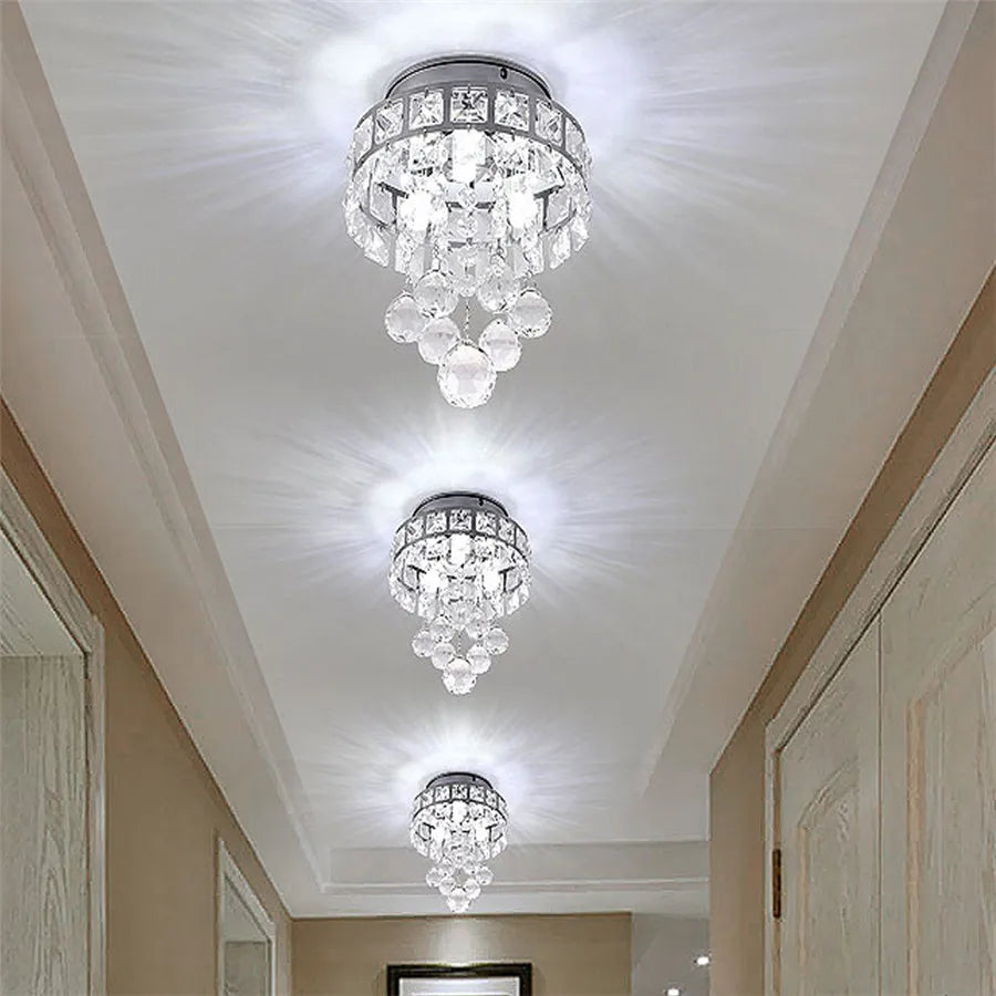 Crystal Led Ceiling Light for Living Room Home Aisle Bedroom Decorative Ceiling Lamp Indoor Lighting Fixtures Modern Chandeliers