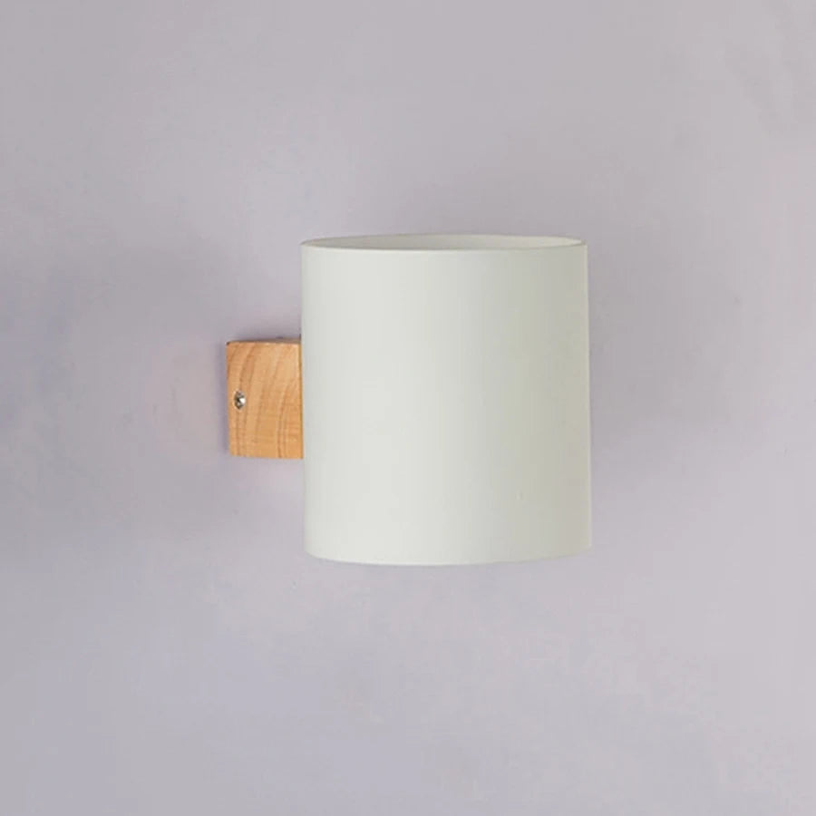 Nordic Sconce Wooden Wall Light with Glass Lampshade Home Decorative Creative Indoor Bedside Led Wall Lamp Wood Night Lights