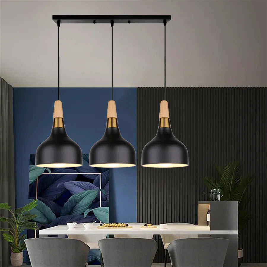 Solid Industrial Modern Metal Pendant Lights 3-Heads Pendant Lamp Nordic Loft Kitchen Lamp Room Restaurant Lighting Fixture