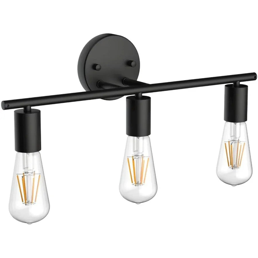 Vintage 1/3 Light Bathroom Mirror Lamp Black Metal Modern Wall Light Indoor Aisle Hallway Living Room Bedroom Decor Wall Lamp
