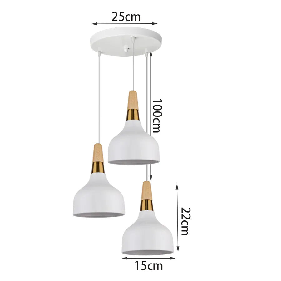Solid Industrial Modern Metal Pendant Lights 3-Heads Pendant Lamp Nordic Loft Kitchen Lamp Room Restaurant Lighting Fixture