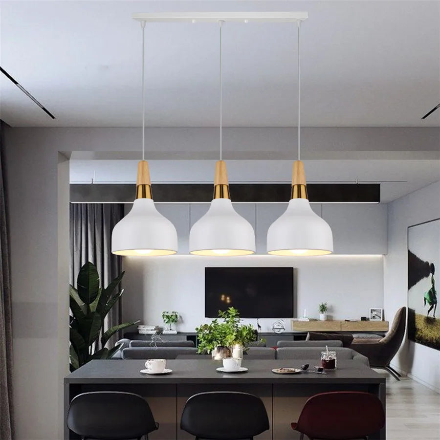 Solid Industrial Modern Metal Pendant Lights 3-Heads Pendant Lamp Nordic Loft Kitchen Lamp Room Restaurant Lighting Fixture