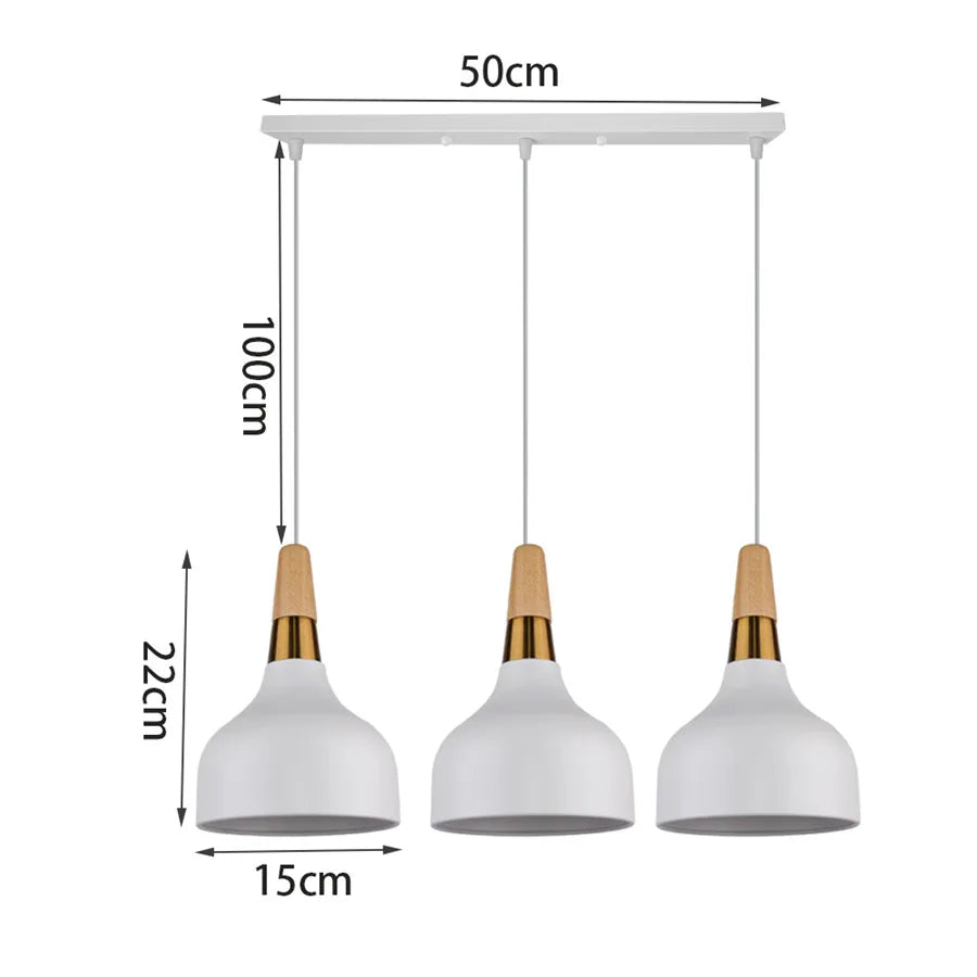 Solid Industrial Modern Metal Pendant Lights 3-Heads Pendant Lamp Nordic Loft Kitchen Lamp Room Restaurant Lighting Fixture