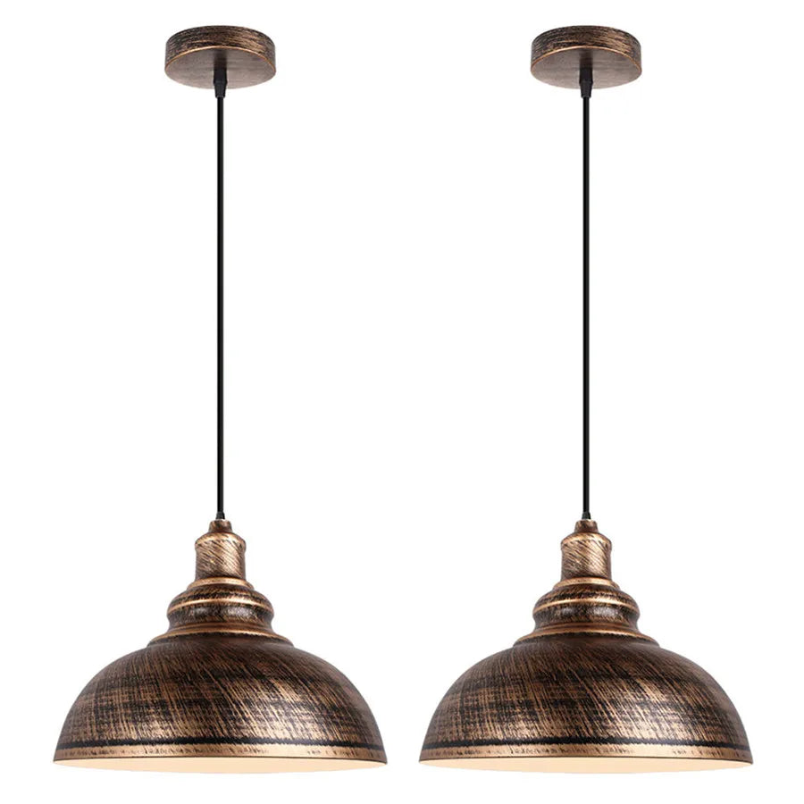 2pcs/lot American Loft Iron Pendant Lights Dining Room Store Cafe Pendant Lamp Cover Industrial Retro Kitchen Hanging Lamp Decor
