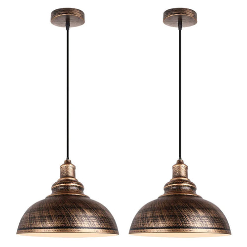 2pcs/lot American Loft Iron Pendant Lights Dining Room Store Cafe Pendant Lamp Cover Industrial Retro Kitchen Hanging Lamp Decor