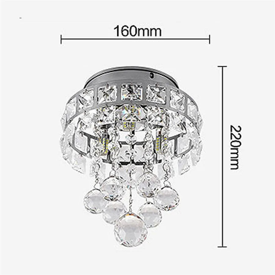 Crystal Led Ceiling Light for Living Room Home Aisle Bedroom Decorative Ceiling Lamp Indoor Lighting Fixtures Modern Chandeliers