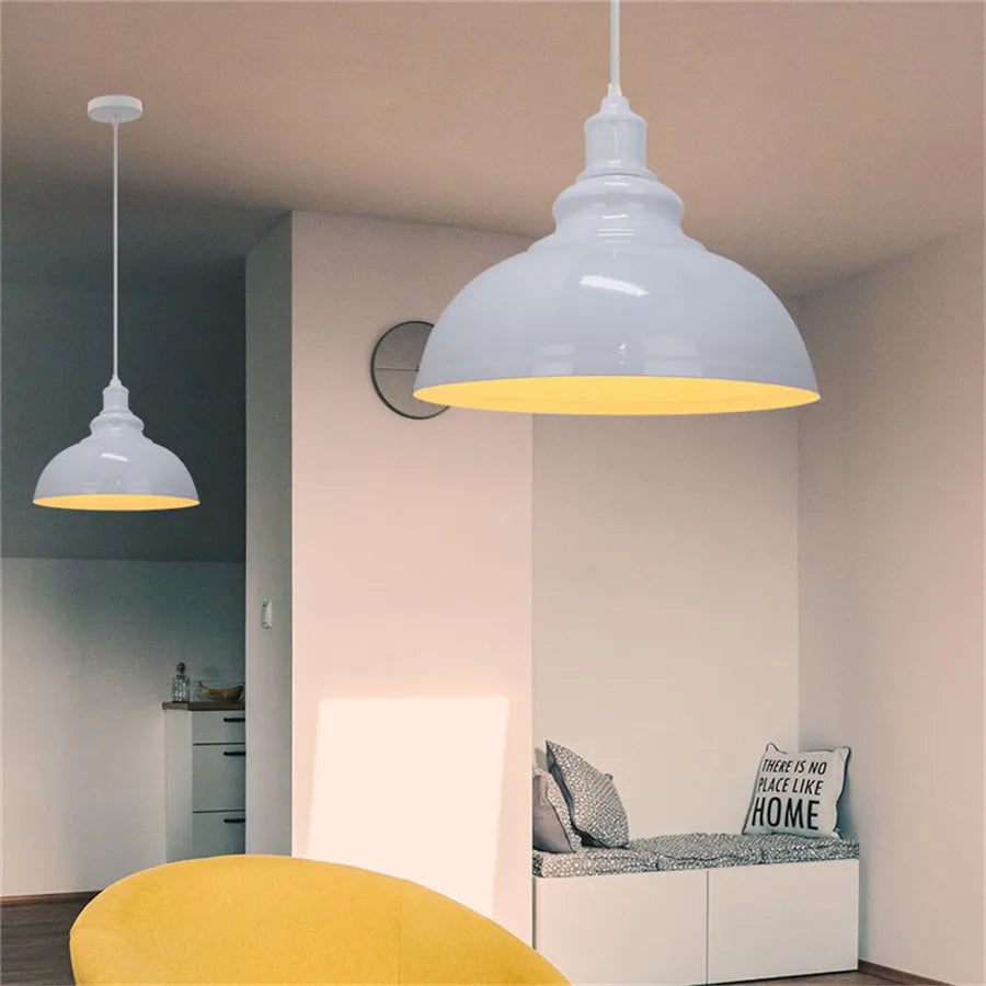 2pcs/lot American Loft Iron Pendant Lights Dining Room Store Cafe Pendant Lamp Cover Industrial Retro Kitchen Hanging Lamp Decor