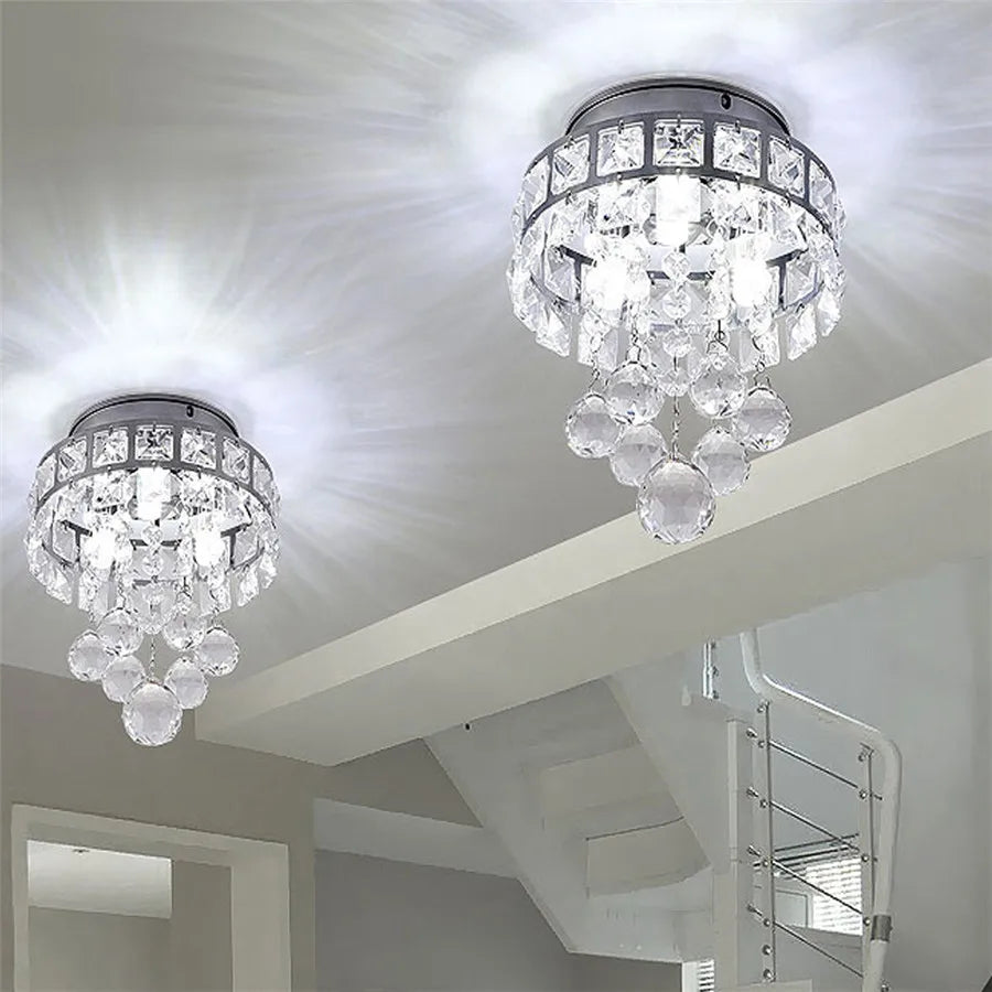 Crystal Led Ceiling Light for Living Room Home Aisle Bedroom Decorative Ceiling Lamp Indoor Lighting Fixtures Modern Chandeliers
