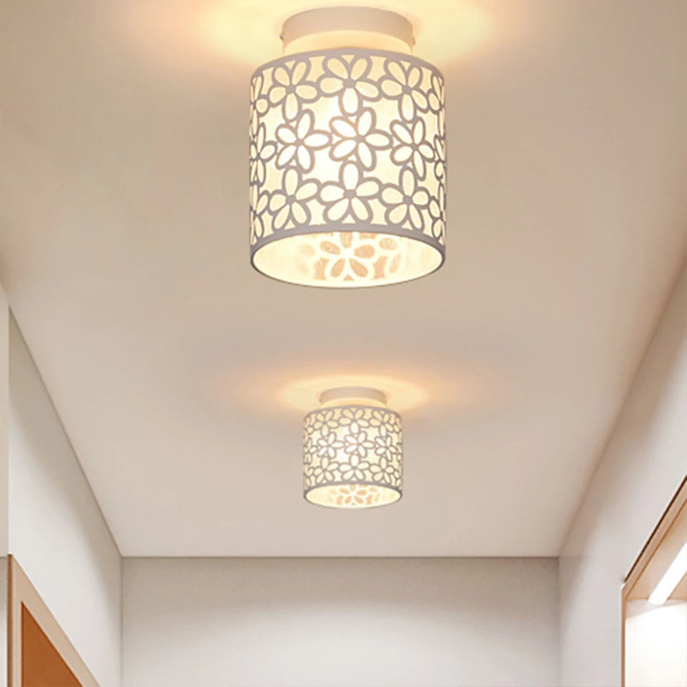 Modern Nordic Ceiling Light Flower Print Loft Ceiling Lamp Shade for Home Bedroom Living Room Kitchen Lighting Art Decor