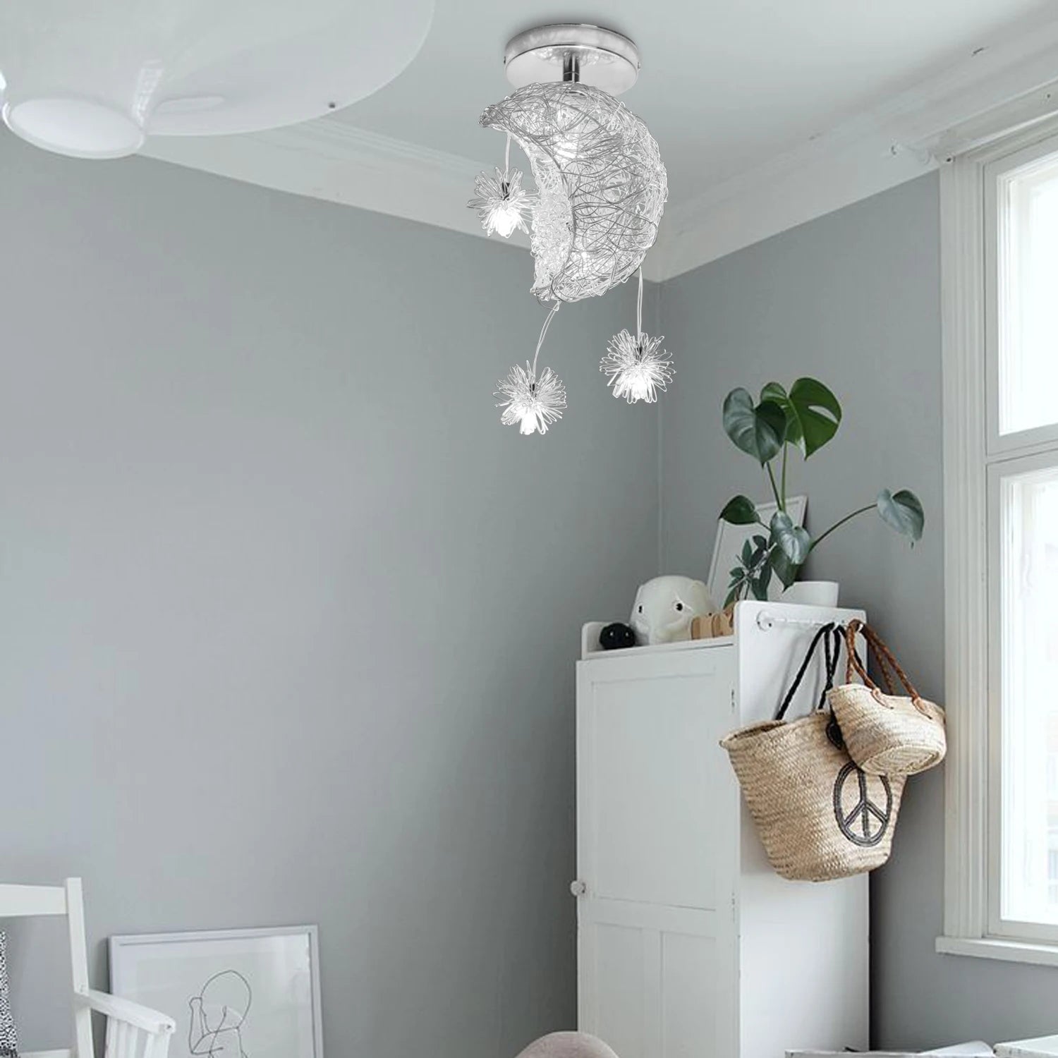 Modern Luxury Ceiling Light Moon Star Ceiling Chandelier Living Room Bedroom Ceiling Lamp Christmas Home Decor Fixture Lighting