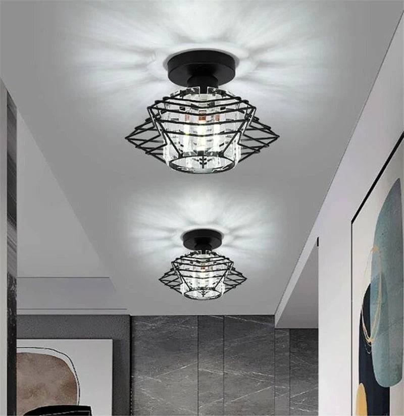 Modern Ceiling Light Creative Crystal Pentastar Lamp for Bedroom Porch Corridor Aisle Balcony Cloakroom Chandelier Indoor Light