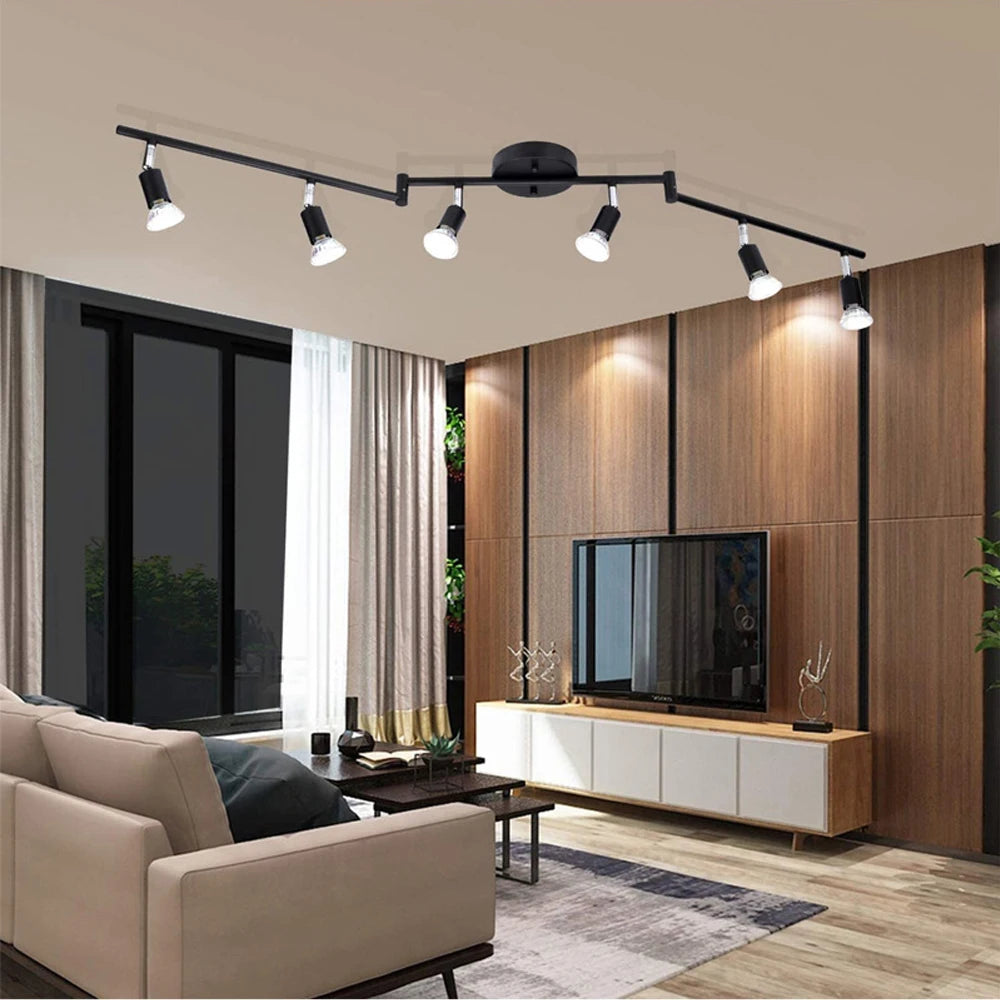 Rotatable GU10 LED Ceiling Light Spotlight Modern Angle Adjustable Ceiling Lamp for Kitchen Living Room Store Home Lighting Deco