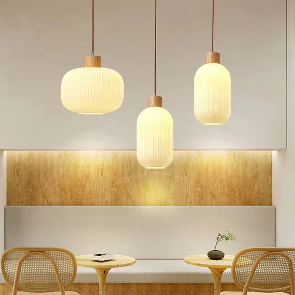 Nordic Minimalist Glass Pendant Lights Japanese LED Hanging Lamps for Dining Living Room Kitchen Bedside Light Home Decoration