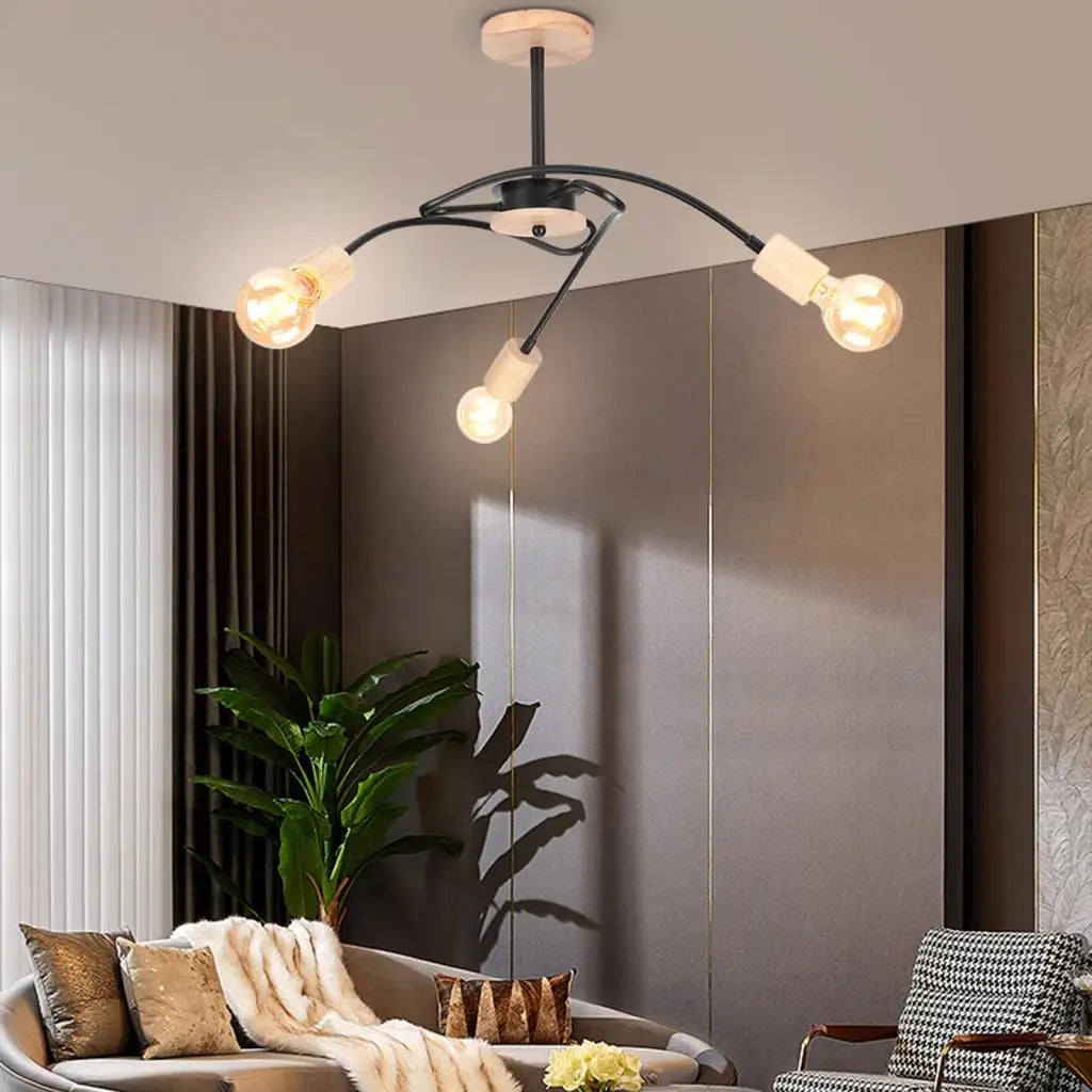 Modern Sputnik Chandelier Industrial Ceiling Light 3 Lights Ceiling Lamp Bedroom Living Room Kitchen Home Decor Lighting Fixture