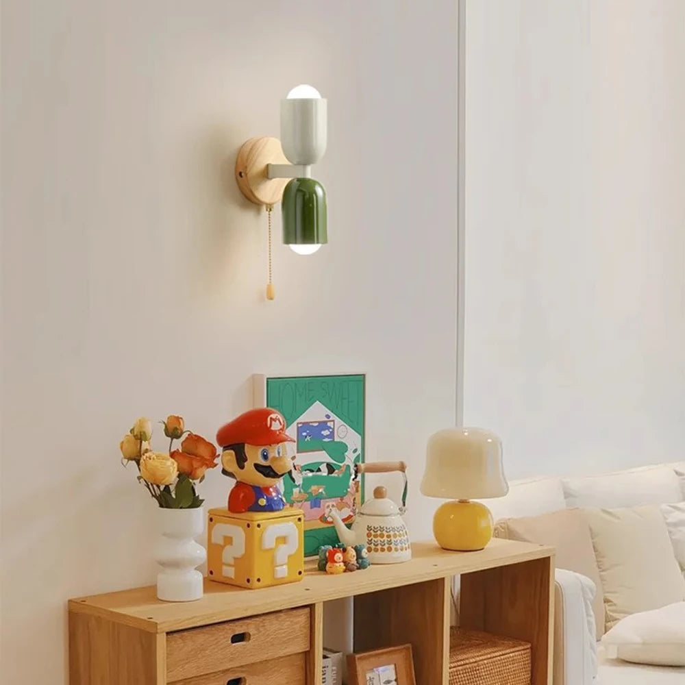 Nordic Modern Wall Lamp E27 Simple Macaron Wall Light Home Indoor Lighting Bedroom Bedside Living Room Decor Lighting Fixtures