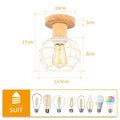 Wood LED Ceiling Light American Loft Corridor Balcony Room Ceiling Lamp Nordic Simple Lights Indoor Lighting Fixture Lamps E27