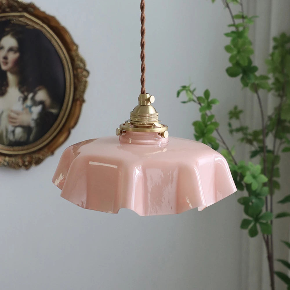 Nordic Retro Glass Pendant Light Fixtures Bedroom Living Room Kitchen Home Modern Colorful Glass Hanging Lamp Lighting Fixtures