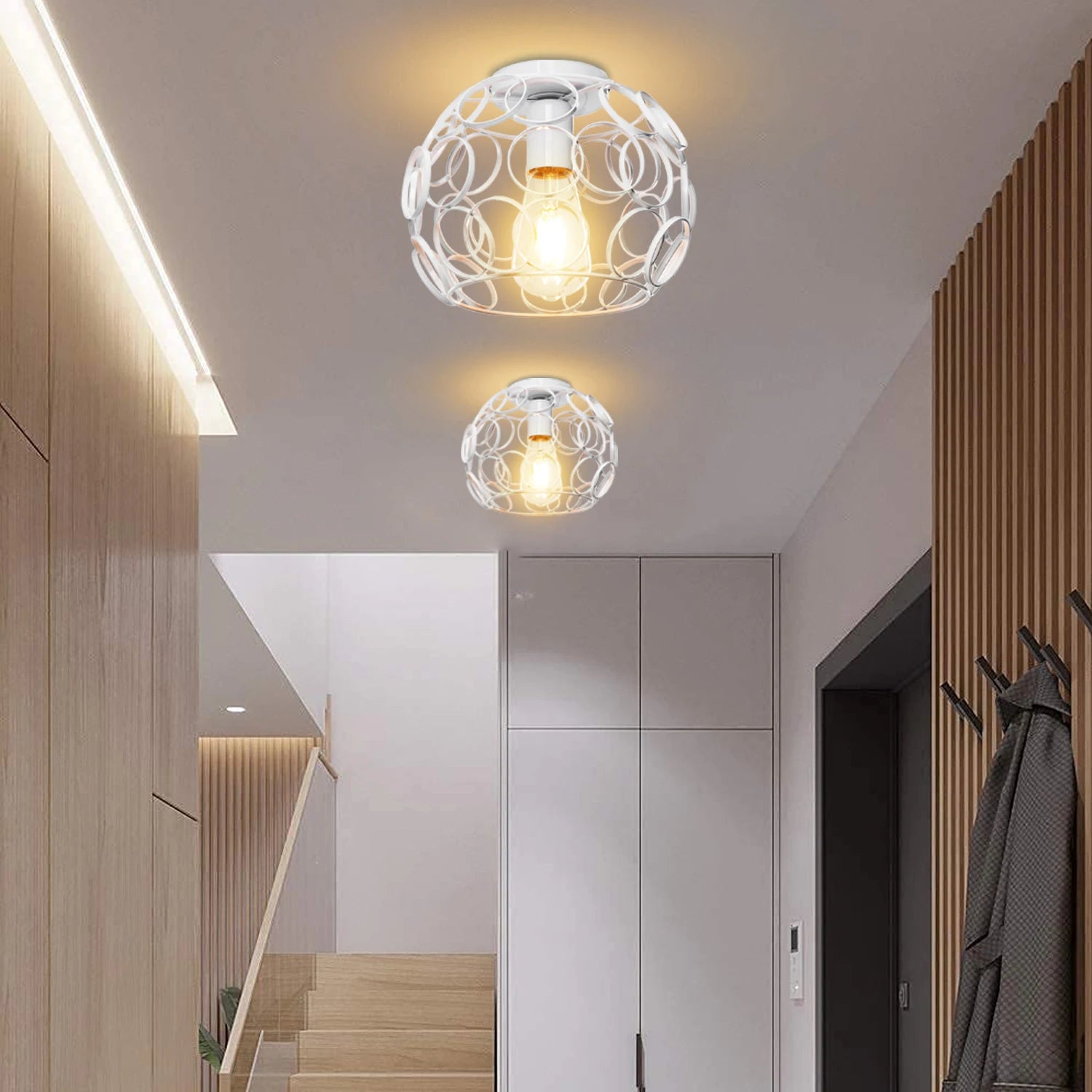Modern Nordic Ceiling Light Fixture Vintage E27 LED Ceiling Lamp Chandelier for Kitchen Living Room Decor Suspension Luminaire