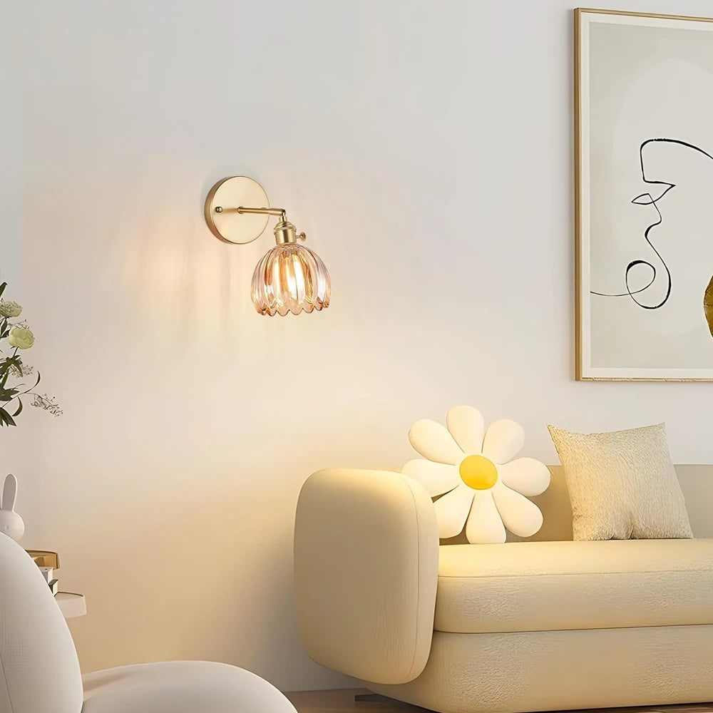 Modern Led Glass Wall Lamp Nordic Wall Light Minimalist Living Bedroom Bedside Wall Sconce Dining Kitchen Indoor Light Fixture