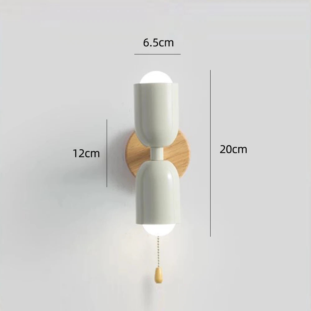 Nordic Modern Wall Lamp E27 Simple Macaron Wall Light Home Indoor Lighting Bedroom Bedside Living Room Decor Lighting Fixtures