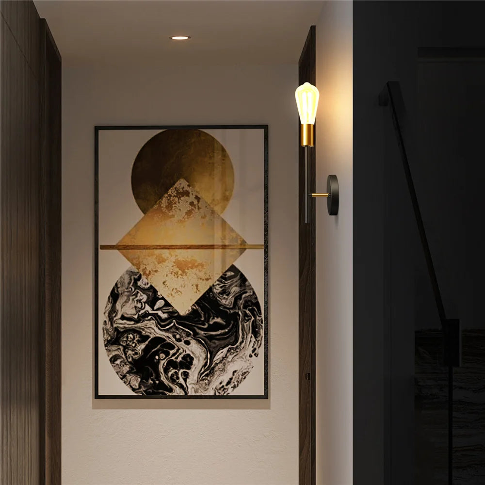 Nordic Room American Ceiling Lights Fixture Bedroom Corridor Wall Lamp Contracted Modern Study Minimalist Iron Lighting Sconce