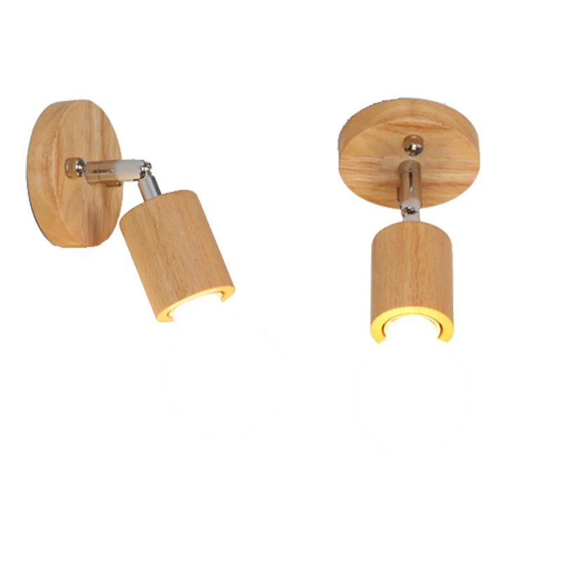 Nordic Wood Art Ceiling Light 360 Rotation Wall Lamp for Living Room Clothing Store Hall Balcony Chandelier Home Lights Holder