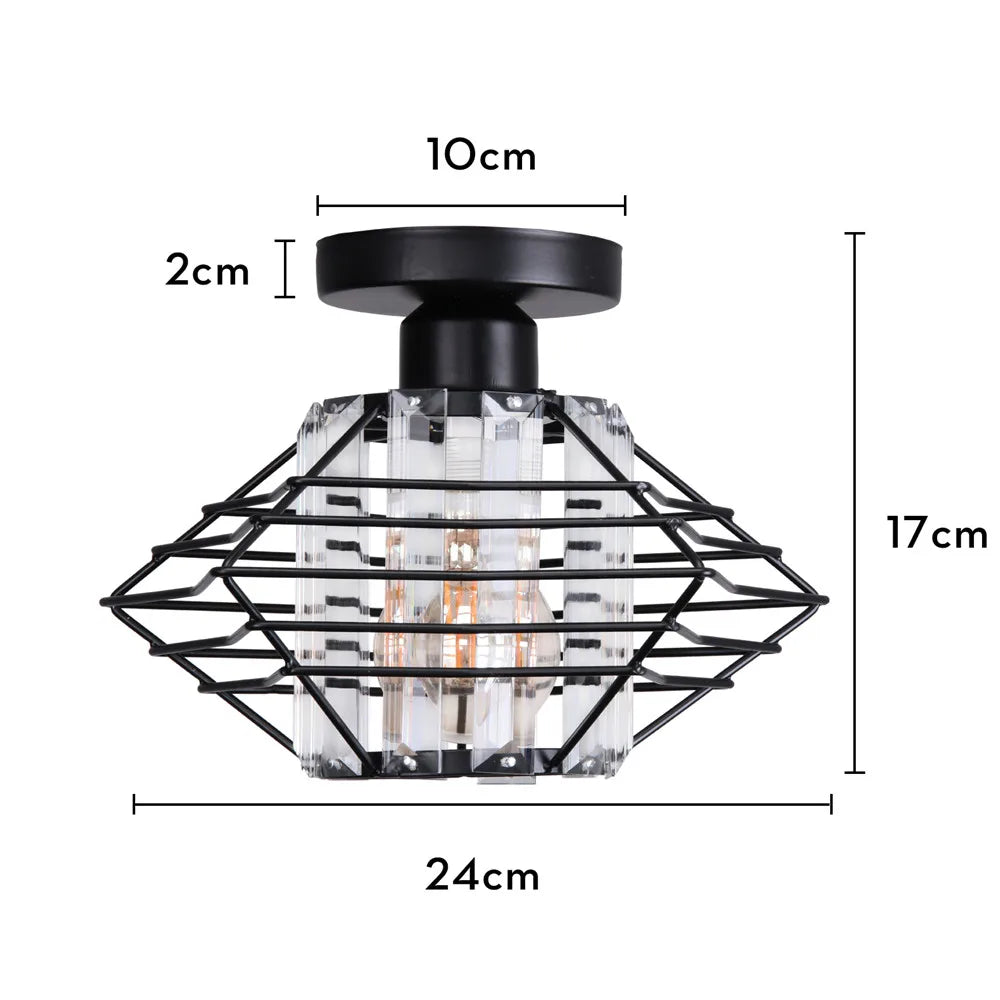 Modern Ceiling Light Creative Crystal Pentastar Lamp for Bedroom Porch Corridor Aisle Balcony Cloakroom Chandelier Indoor Light