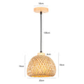 Bamboo Lantern Pendant Lamp Natural Rattan Wicker E27 Ceiling Chandeliers Hand Woven Bamboo Lampshades Lighting Hanging Light
