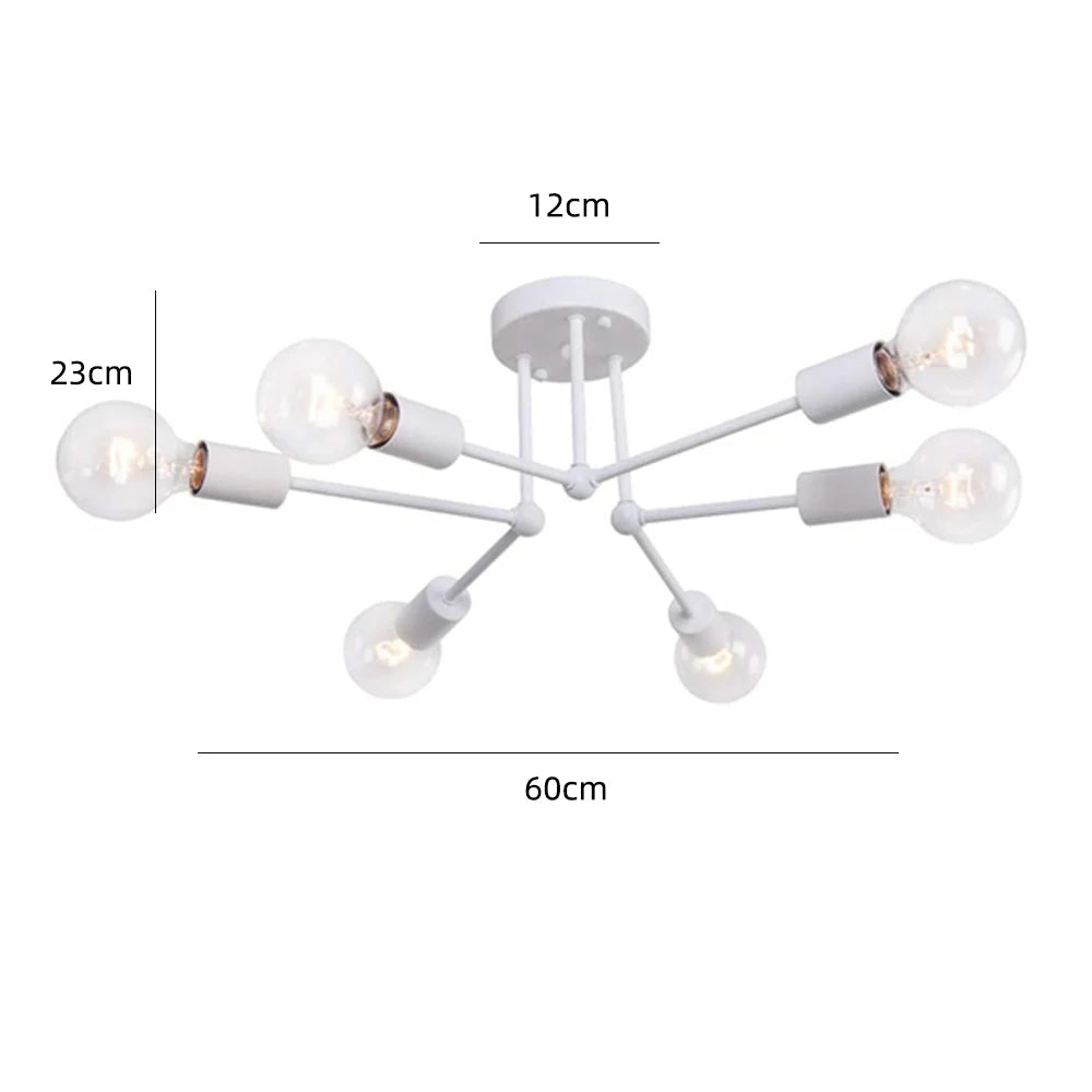 Modern Led Sputnik Ceiling Chandelier Industrial Iron Ceiling Lamp Nordic Minimalist Lights Living Room Home Lighting Decor LED