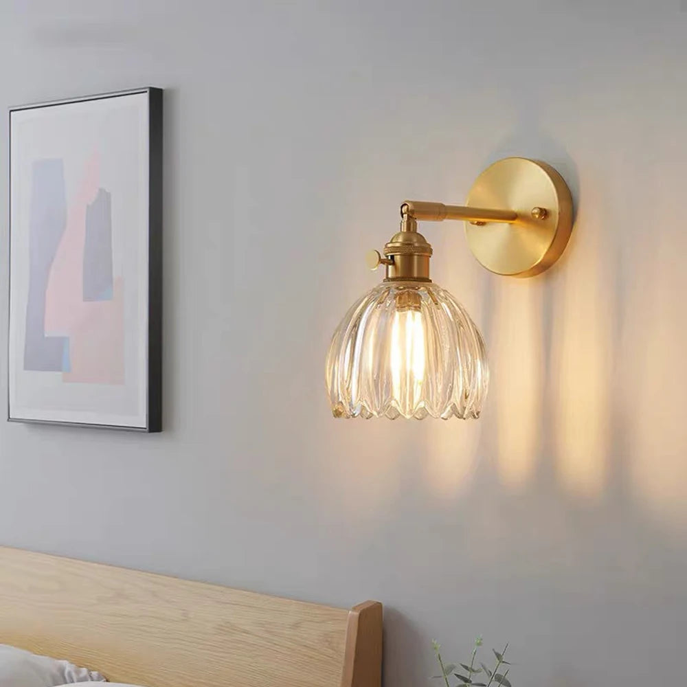 Modern Led Glass Wall Lamp Nordic Wall Light Minimalist Living Bedroom Bedside Wall Sconce Dining Kitchen Indoor Light Fixture