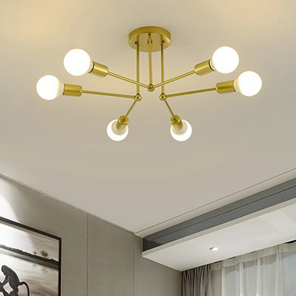 Modern Led Sputnik Ceiling Chandelier Industrial Iron Ceiling Lamp Nordic Minimalist Lights Living Room Home Lighting Decor LED
