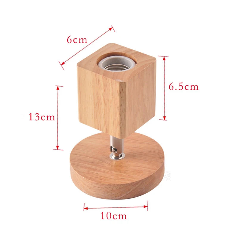 Nordic Wood Art Ceiling Light 360 Rotation Wall Lamp for Living Room Clothing Store Hall Balcony Chandelier Home Lights Holder
