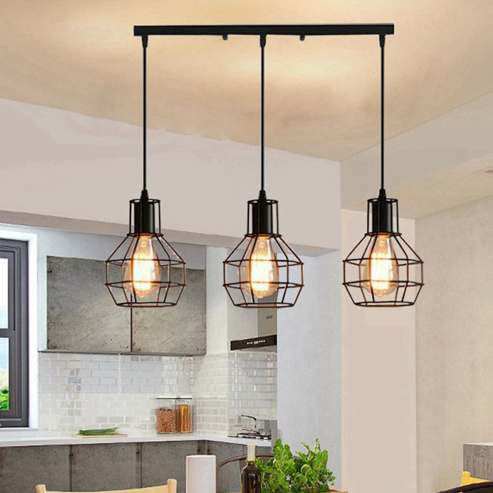 1/3 heads Modern Pendant Light Industrial Vintage Retro Loft  Hanging Lamp for Living Room Bedroom Kitchen Ceiling Chandelier