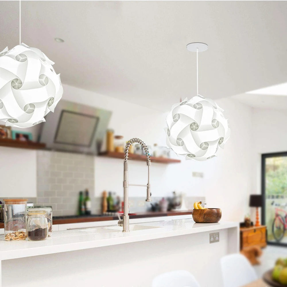 Modern Creative IQ DIY Puzzle Lampshade Lamp Nordic Pendant Light Shade Ceiling Hanging Lighting Fixture Home Decoration E27