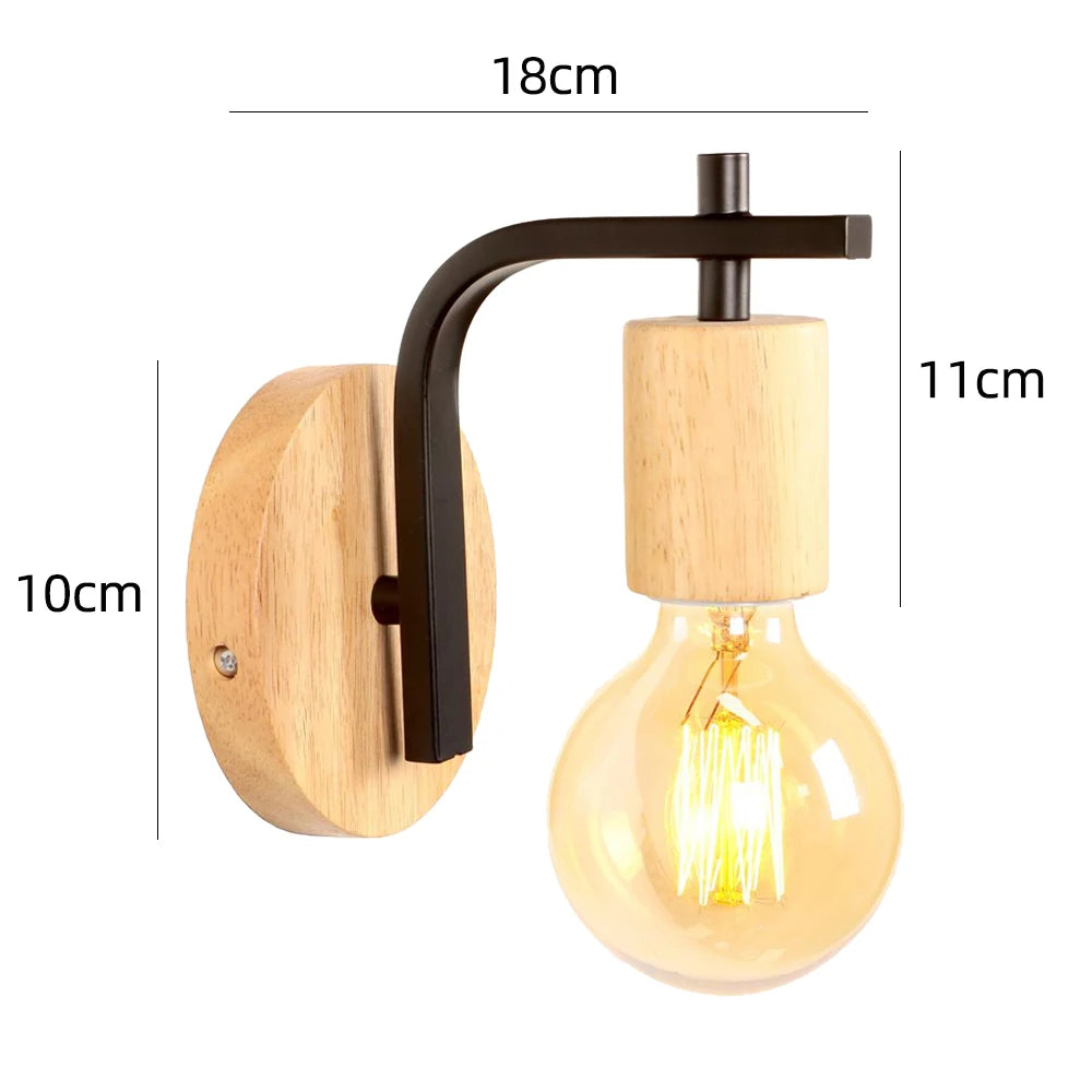 Nordic Modern Wall Lamps Iron Minimalist E27 Indoor Lighting Bedroom Bedside Lamp Sconce Industrial Wall Light Fixtures Decor