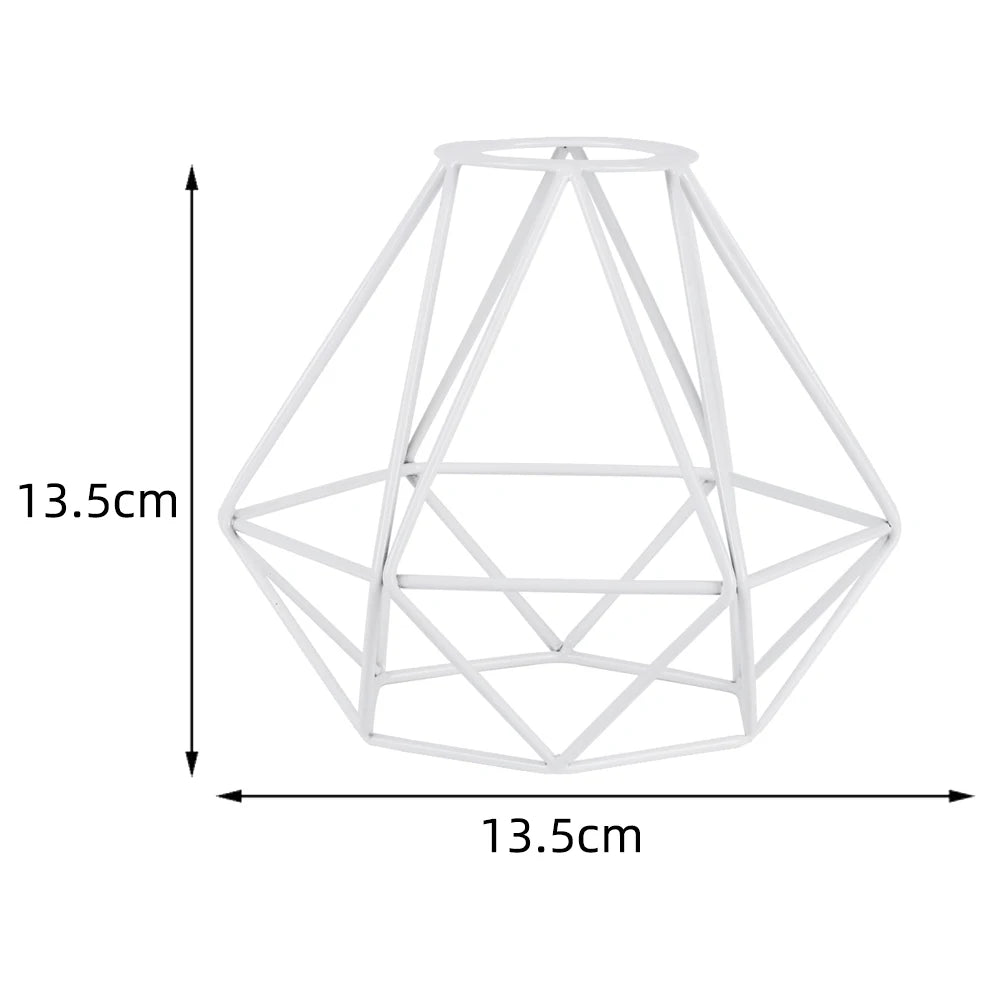 Lamp Shade Metal Light Guard Cage Cover Shades Retro Industrial Geometric Light Shade Metal Wire Frame Ceiling Pendant Lampshade