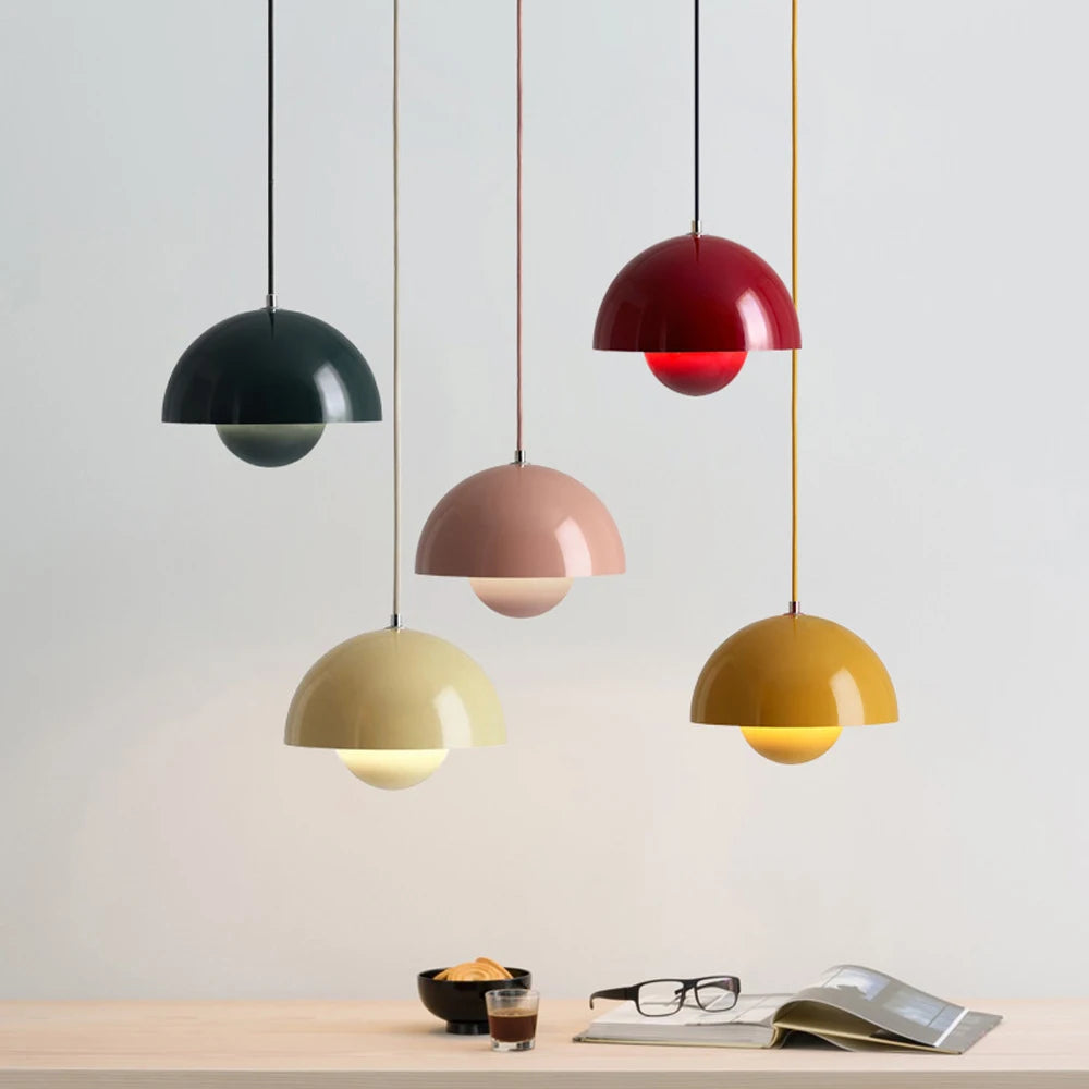 Semicircular E27 Pendant Lights Modern Hanging Lamp Nordic Droplight Chandeliers for Home Bedroom Restaurant Indoor Lighting