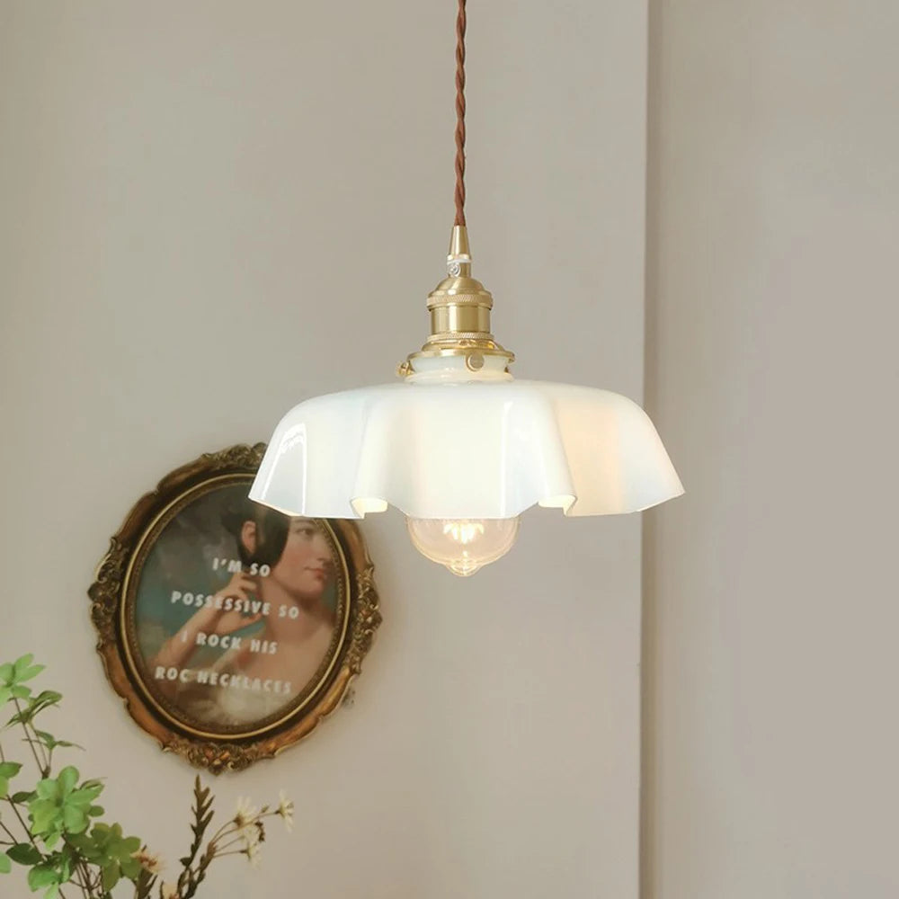 Ceramic Pendant Light for Kitchen Dining Room Restaurant Hanging Lamp Modern Ceiling Chandelier Home Indoor Bedroom Living Room