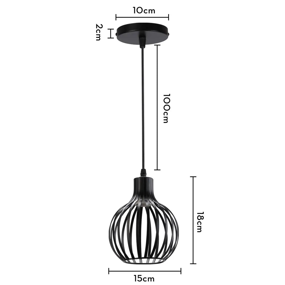 Loft Vintage Hanging Lamps Iron Cage Pendant Lights Retro Home Decor Dinning Table Chandelier Kitchen Lighting Fixtures E27